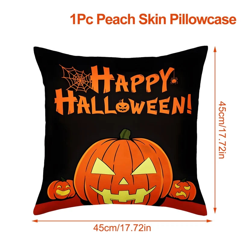 Funda de cojín de lino de Halloween, funda de almohada con temática de truco o trato, funda de almohada de calabaza y fantasma de dibujos animados, decoración para fiesta de Halloween 2025