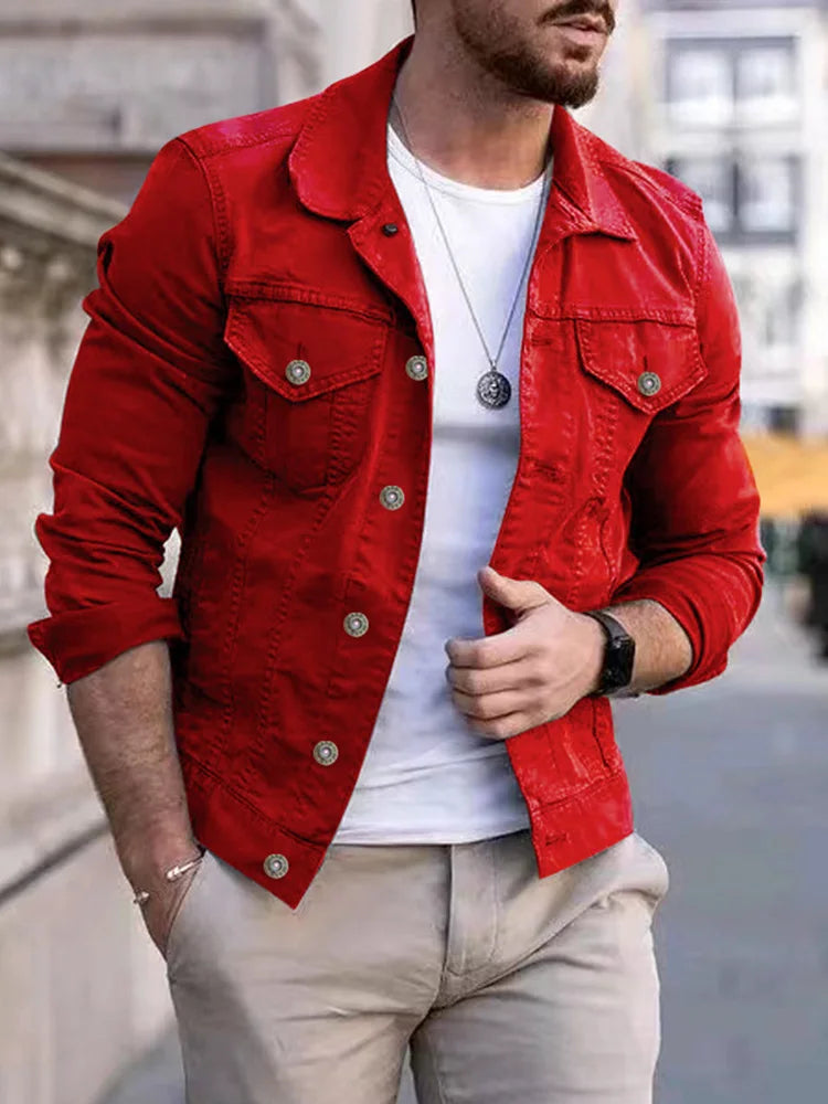 Chaquetas vaqueras de hip-hop para hombre, ropa de calle informal, algodón clásico, abrigo vaquero ajustado, ropa de marca para hombre, chaqueta de vaquero, Ropa Para Hombre