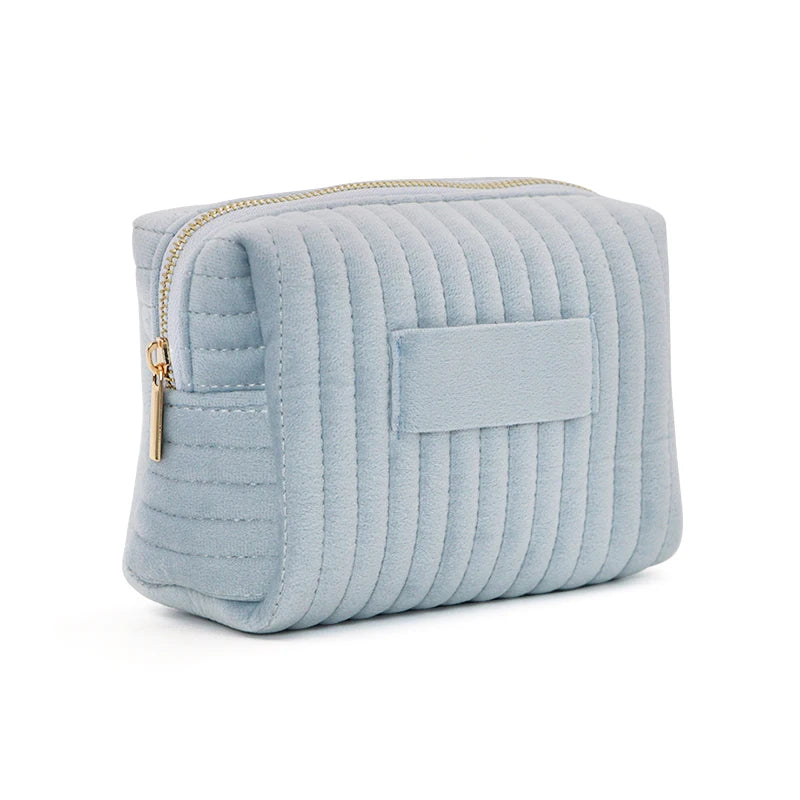 Bolsa de maquillaje de viaje, bolsa de cosméticos acolchada, bolsas de maquillaje acolchadas para mujer, estuche organizador de maquillaje, neceser de viaje con apertura ancha