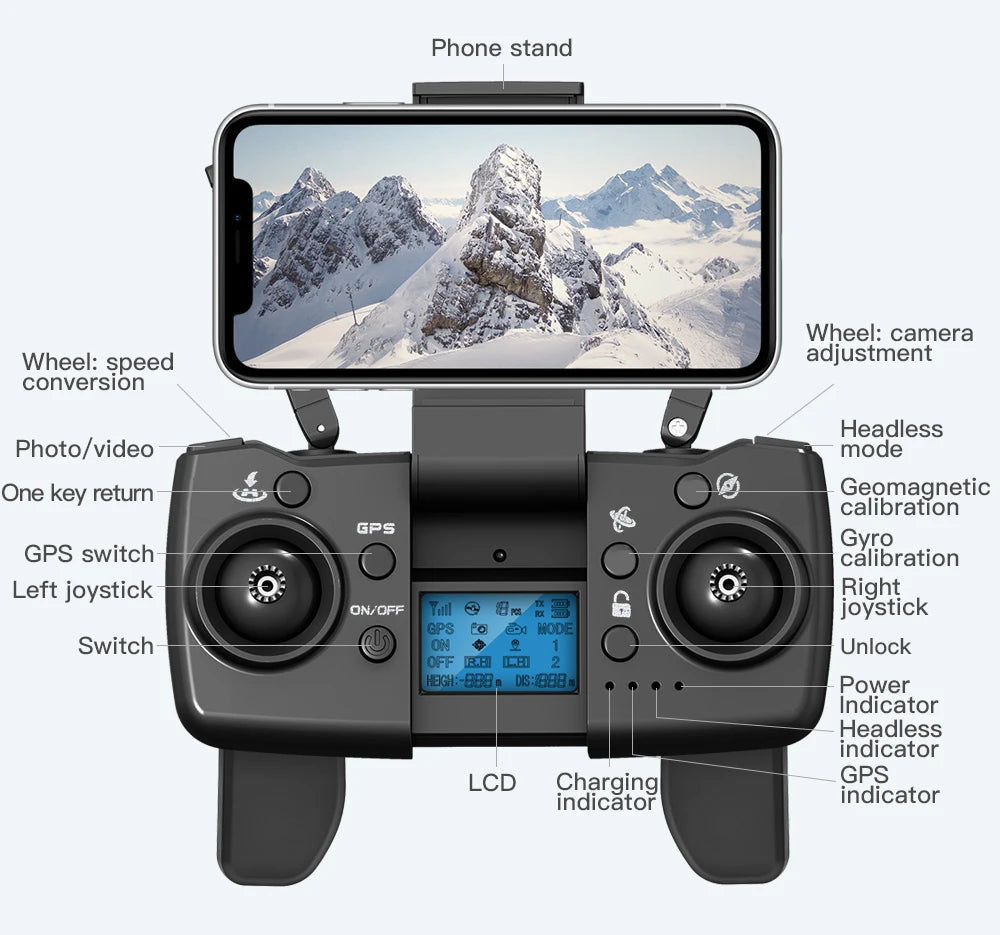 Dron L900 Pro GPS 4K Profesional HD Doble Cámara 5G Wifi Fotografía Plegable Sin Escobillas Quadcopter RC Distancia 1.2KM Drones Juguete