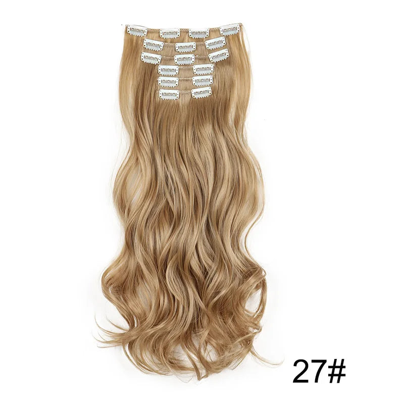 24" Long Curly Clip-In Hair Extensions – Soft, Ombre & Heat-Resistant