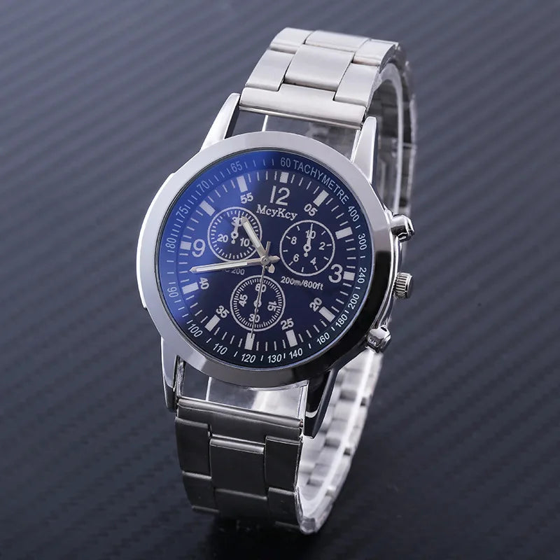 Nuevo reloj de hombre, banda de lujo, reloj redondo, moda, Blu-ray, reloj romano para hombre, relojes para hombre, שעון ספורט, часы мужские наручные