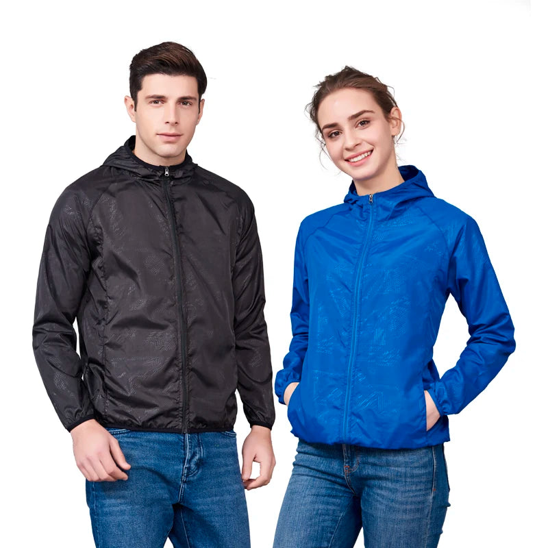 JNLN Chaqueta de senderismo unisex para hombre y mujer, impermeable, de secado rápido, cortavientos para camping, ropa de pesca al aire libre, chubasquero anti-UV