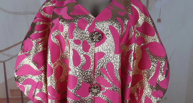 Vestido africano de lujo de jacquard para mujer – Moda holgada estilo turco