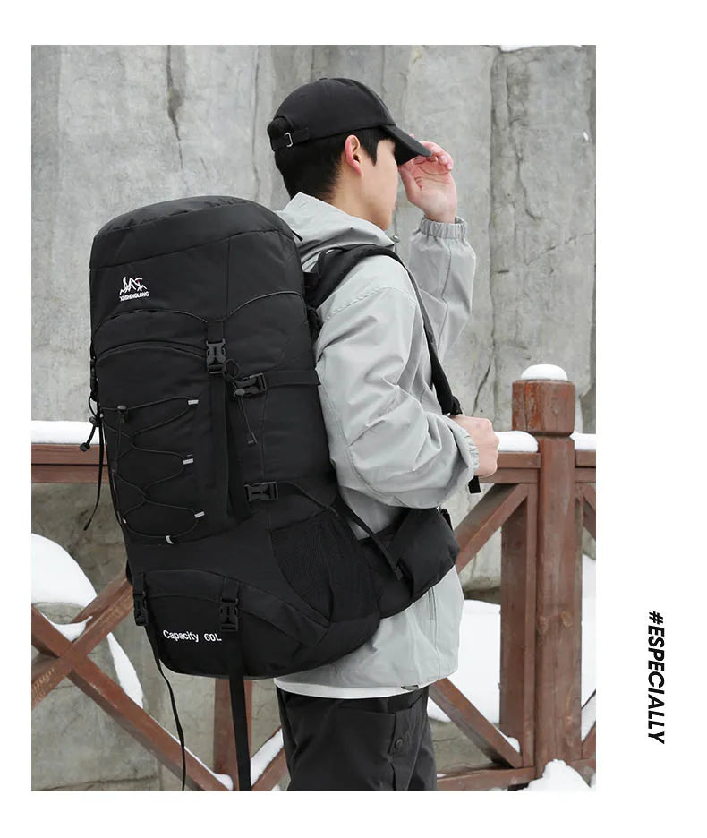 Mochila de senderismo, bolsa de camping, montañismo con funda impermeable para lluvia, mochila de día para hombres y mujeres, mochila de viaje al aire libre, pesca