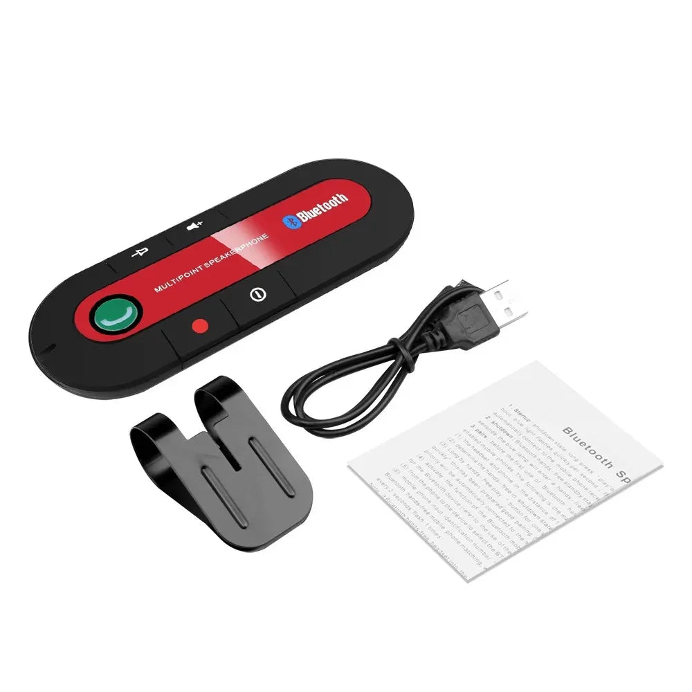 Altavoz Bluetooth manos libres para coche, kit manos libres, clip para parasol, receptor de audio inalámbrico, altavoz inalámbrico, reproductor de música MP3 estéreo inalámbrico
