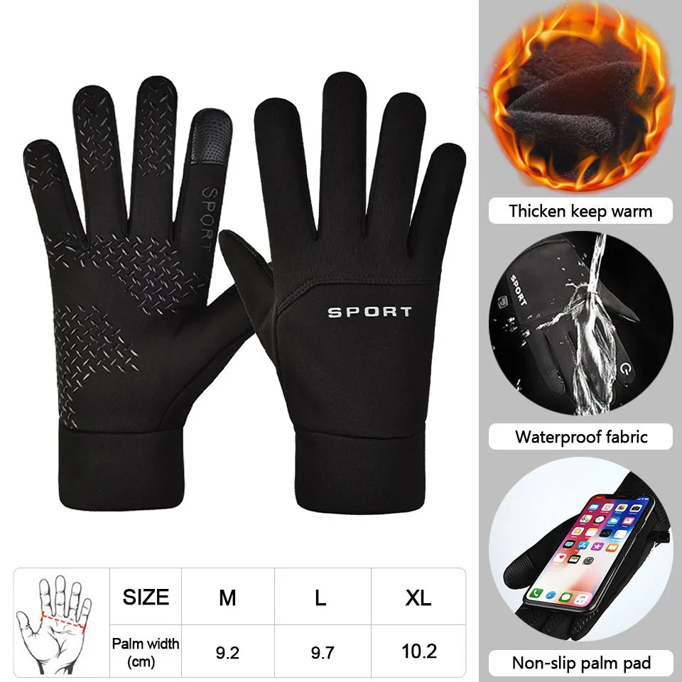 LOOGDEEL Guantes de esquí de invierno impermeables, antideslizantes, cálidos, para deportes al aire libre, correr, motocicleta, esquí, con pantalla táctil, de forro polar, unisex