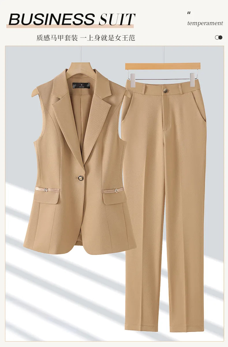 Women Pants Sets Off Shoulder Sleeveless Vest Top Female Pencil Pants Women 2 Piece Set Outfit Elegant Women's Pants Suit