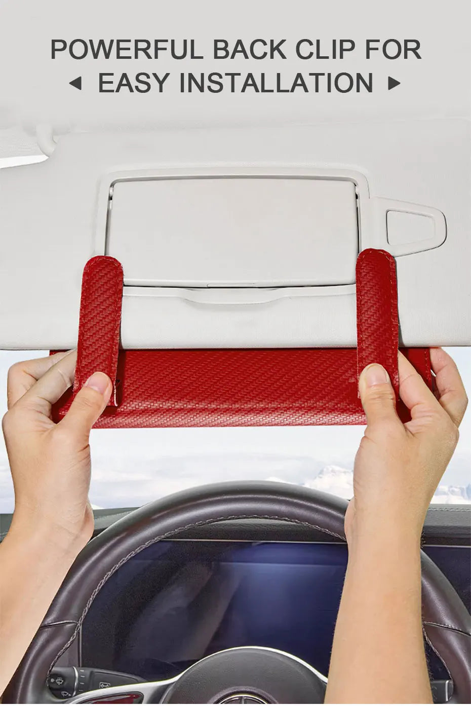 SEAMETAL Parasol de coche con dispensador de pañuelos, caja de pañuelos universal para interior de coche, bolsa de almacenamiento de toallas de papel de fibra de carbono, cajas de pañuelos para parasol