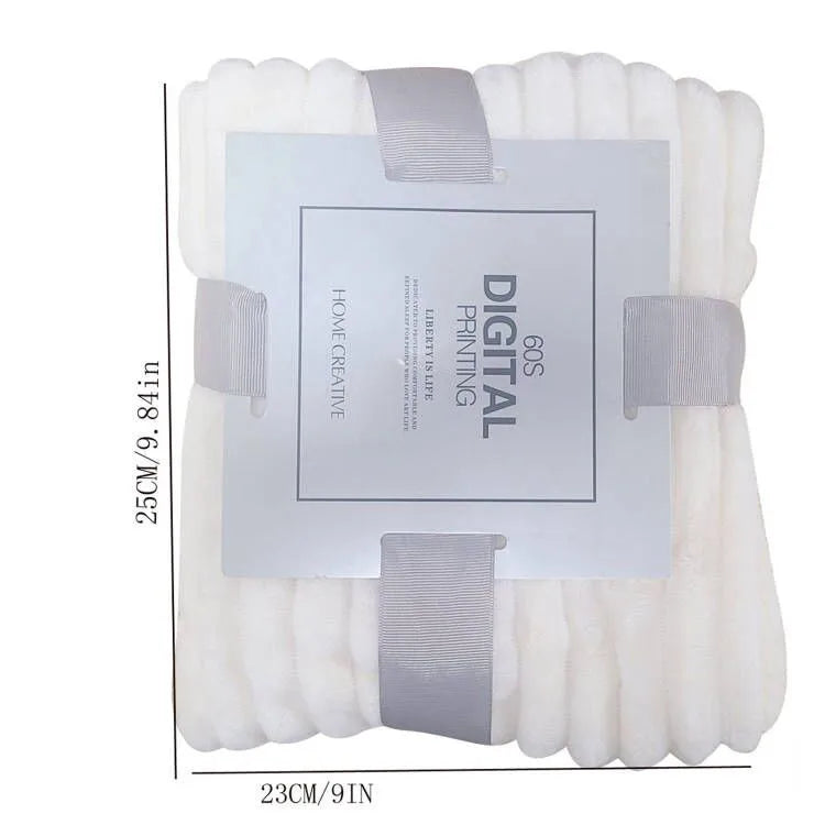 Stripete flanelltepper til senger ensfarget rosa blå farge mykt varmt mink kaste sofatrekk sengeteppe strandfly reisetepper