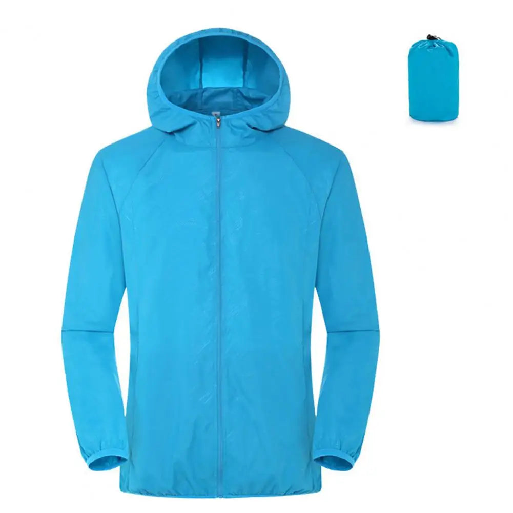 Chaqueta cortavientos ultraligera, portátil, plegable, con capucha, unisex, antirrayos UV, impermeable, para camping, de Sun Skin Coats
