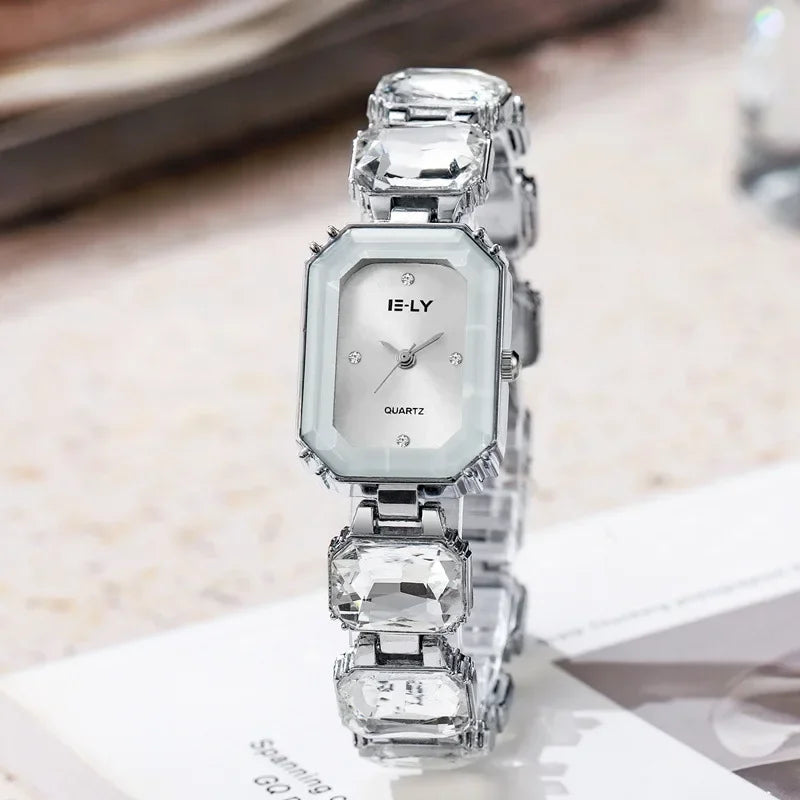 Reloj de mujer de marca, reloj de cuarzo de diamantes grandes, reloj de pulsera de lujo para mujer, reloj famoso, Dropshipping, Reloj Mujer