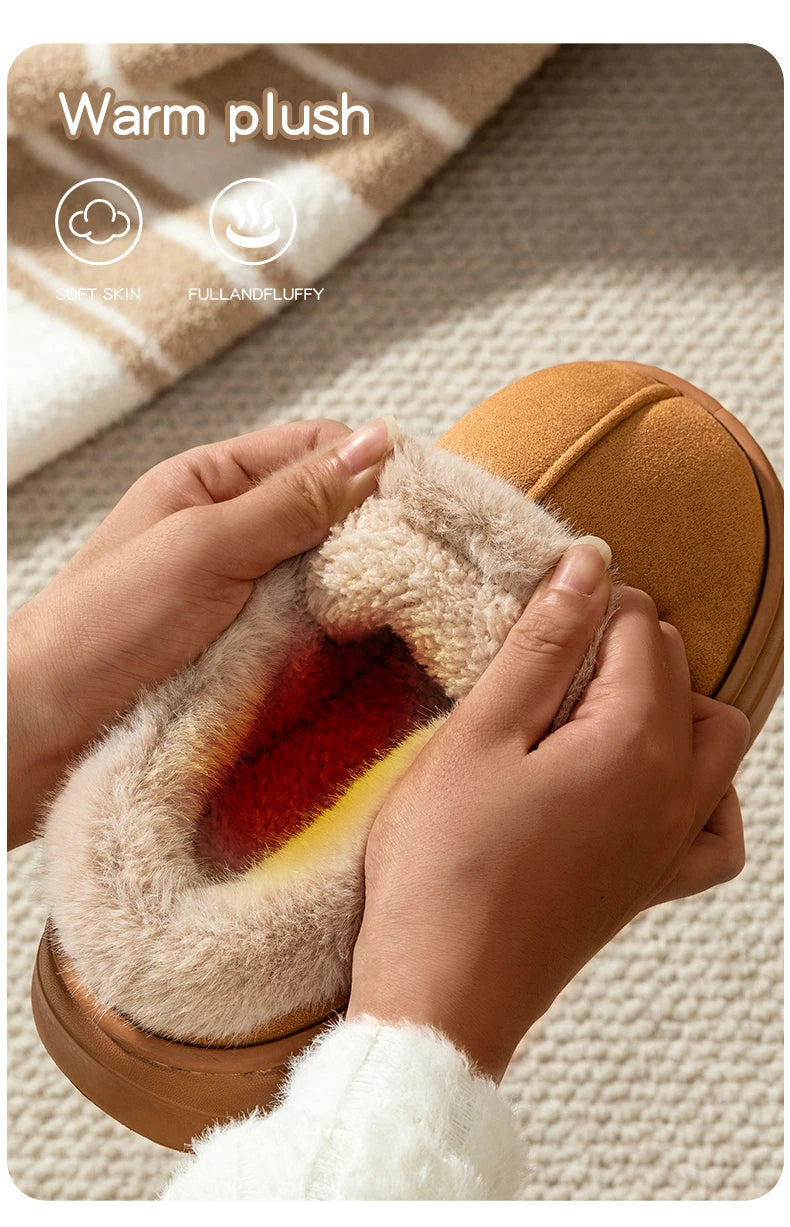 Children's Winter Slippers Indoor Outdoor Anti-slip Thick Sole Warm Comfortable Parent-child Shoes Leisure Snow Boots