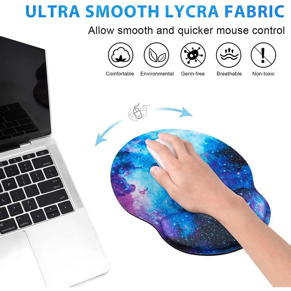 Alfombrilla de ratón de silicona con reposamuñecas, soporte ergonómico para la mano, alfombrilla antideslizante para ratones de juego, alfombrilla suave para ordenador de escritorio o portátil