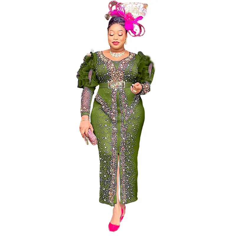 Vestidos africanos para mujer elegante fiesta de noche Dashiki Abaya Maxi vestido ropa de África vestidos de Ankara 2025 vestido ceñido vestidos de gala