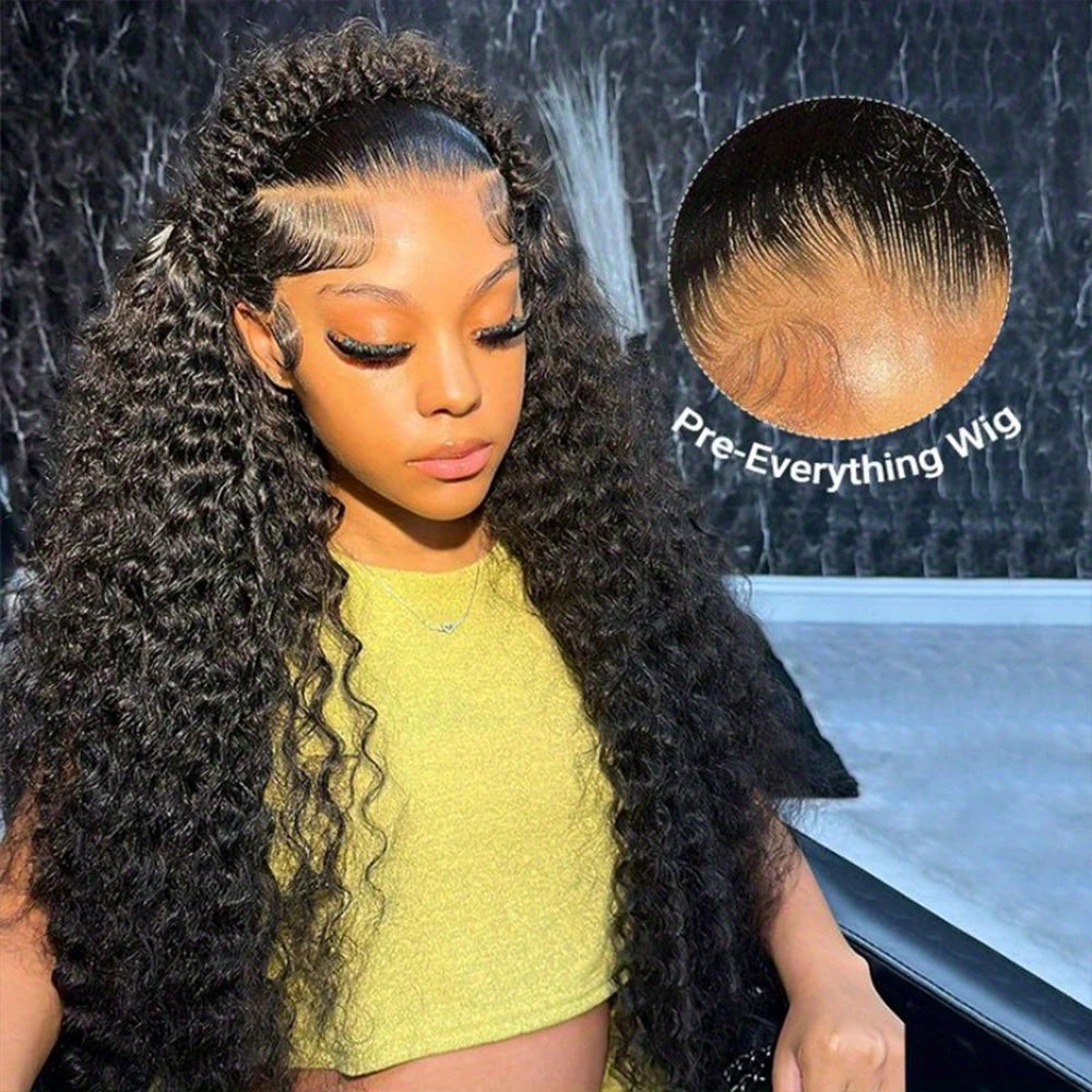 Peluca de encaje de ondas profundas