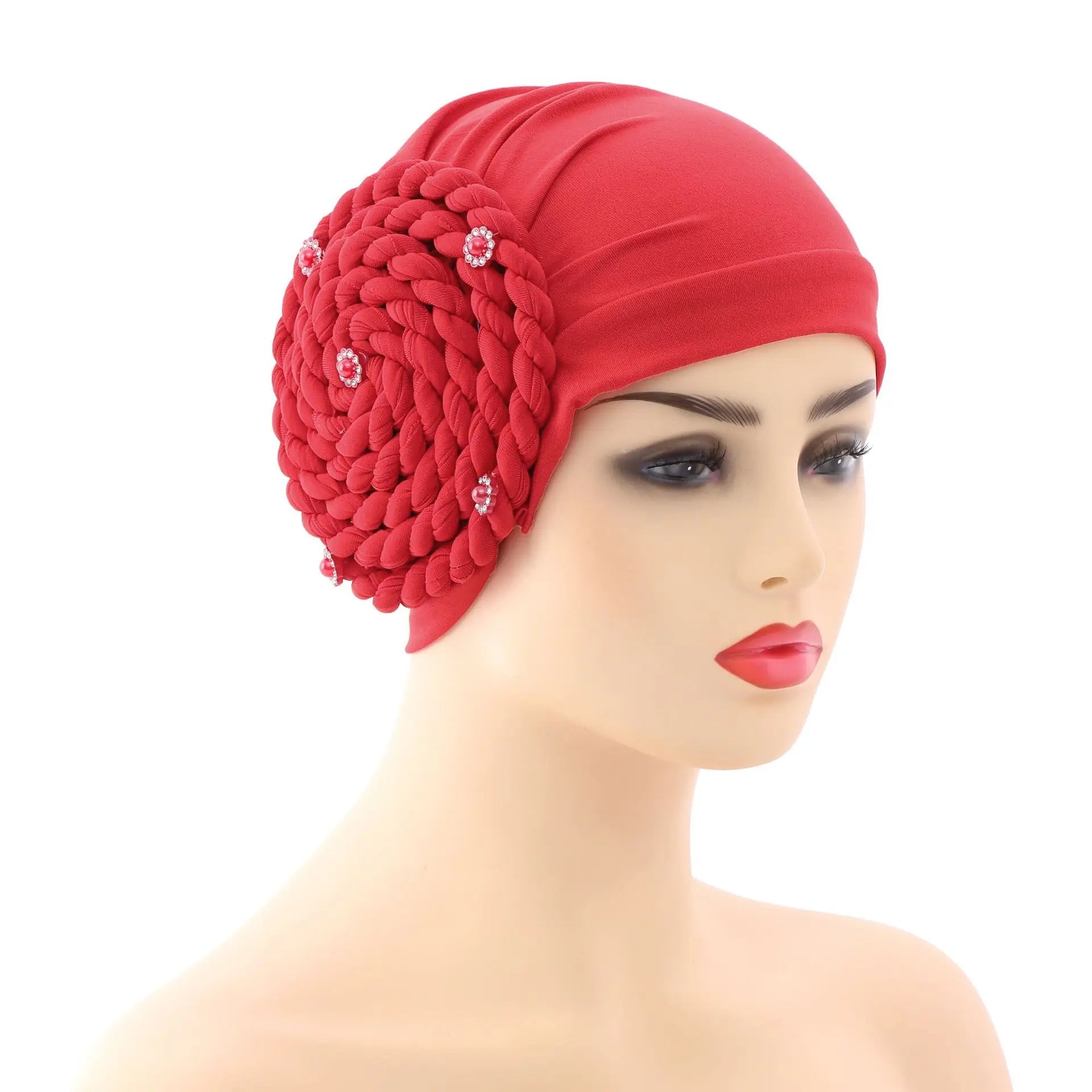 Diamantfletter Turbanhatt for kvinner Muslimsk hodeskjerf Panser Kvinnelig Inner Hijab Arabisk Hodeplagg Afrikansk Hodebånd Caps