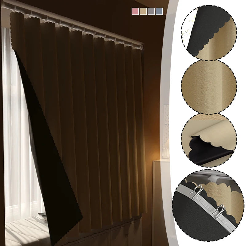 Cortinas opacas de alta opacidad para ventana de dormitorio con gancho, balcón, protección solar, partición para sala de estar, cortinas de privacidad