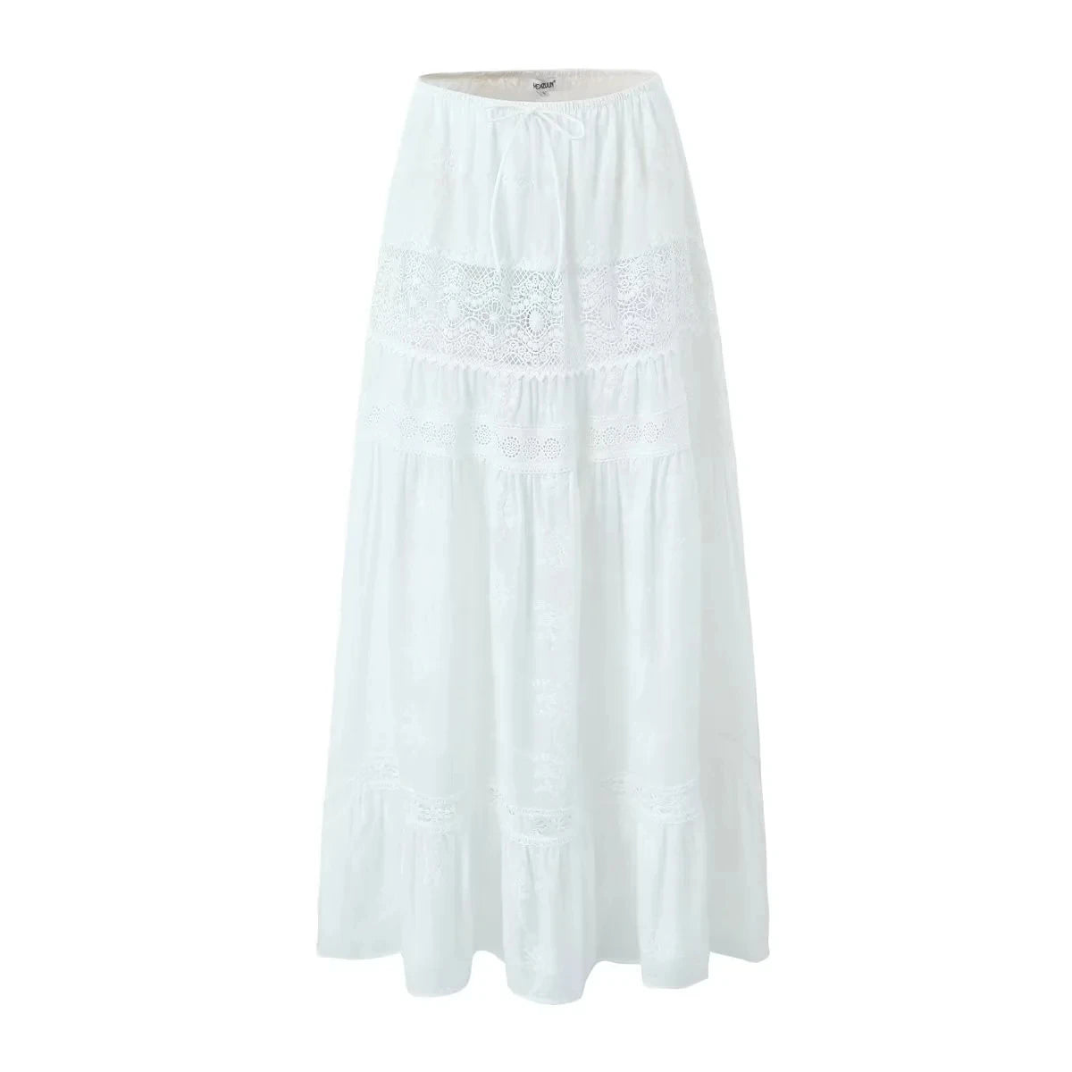 Conjunto de falda de encaje, vestido de verano para mujer, vacaciones en la playa, sexy, algodón, conjunto a juego, atuendos de primavera, blanco, 2 piezas, conjunto de vestidos de mujer 2025
