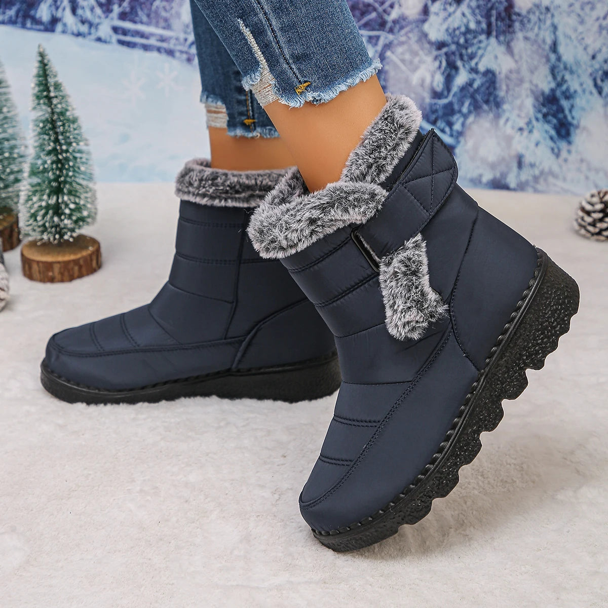 Women Anti-slip Snow Boots Winter Outdoor Warm Designer Shoes Women Comfortable Plus Size Platform Ankle Boots Zapatos De Mujer