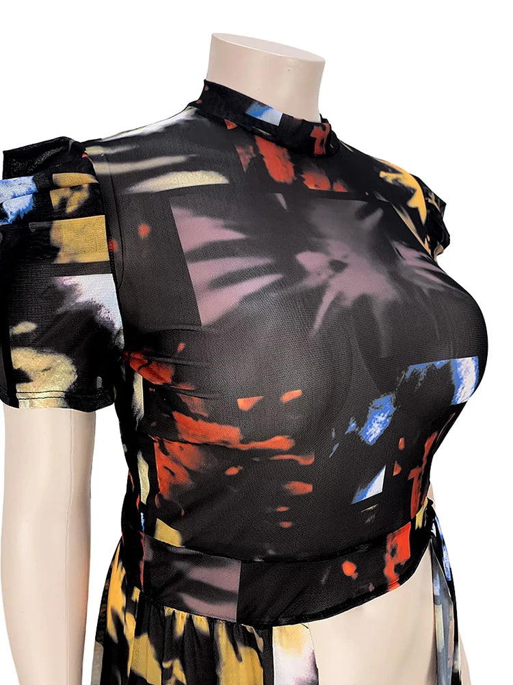 Blusas de mujer a la moda de verano elegante blusa de gasa talla grande tops 4xl 5xl venta al por mayor dropshipping