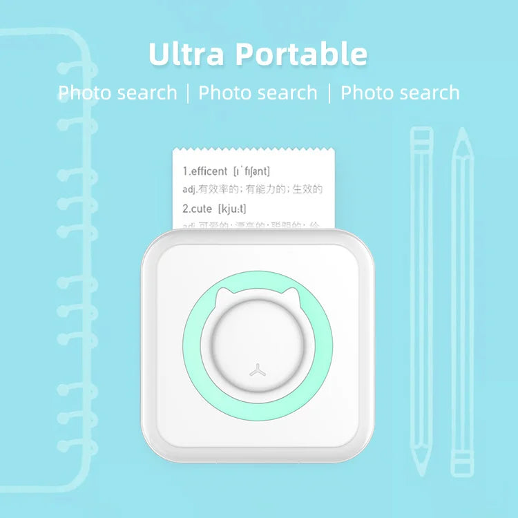 Portable Mini Thermal Printer Wirelessly BT 203dpi Photo Label Memo Wrong Question Printing With USB Cable Imprimante Portable