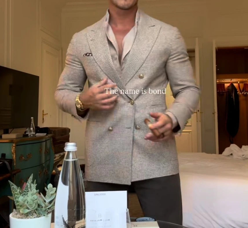 Trajes para hombre ajustados de 3 piezas, chaqueta, chaleco con pantalón, esmoquin para boda