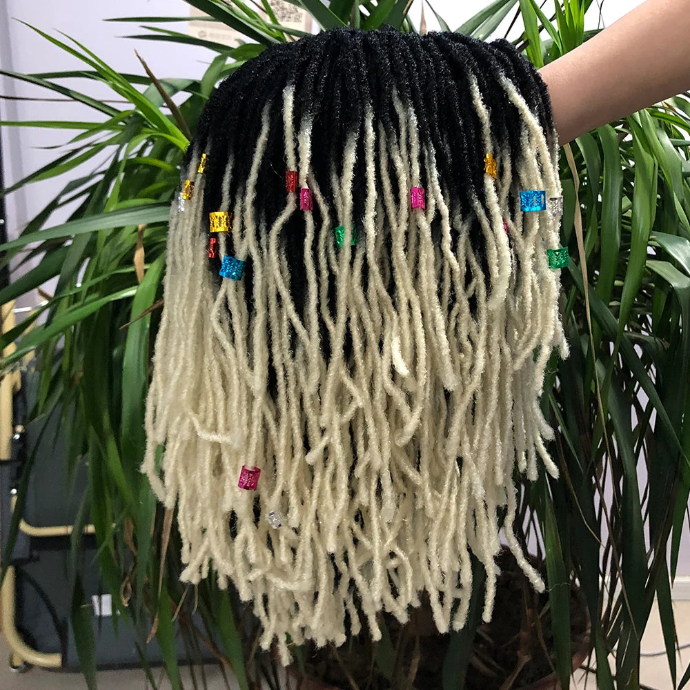 10Inches Braided Wigs Afro Bob Wig Synthetic DreadLock Wigs For Black Woman Short Curly Ends Cosplay Yun Rong Hair