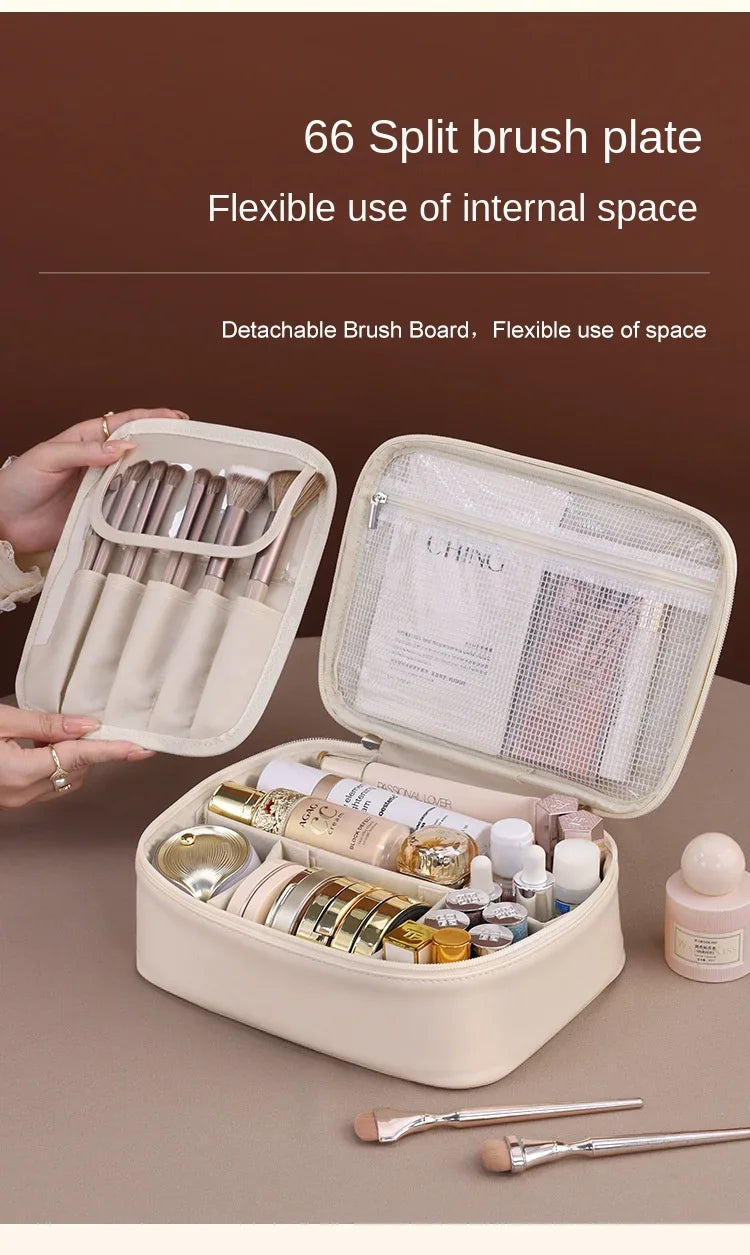 Nuevo neceser de cosméticos para mujer, bolso portátil, bolsa de almacenamiento de gran capacidad, neceser de lujo, organizador de viaje, esenciales, neceser de aseo