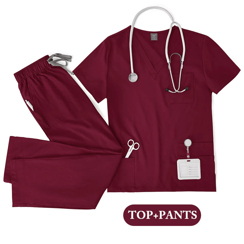 Conjunto unisex de uniforme médico – Cómodo, profesional y perfecto para el trabajo en el sector sanitario