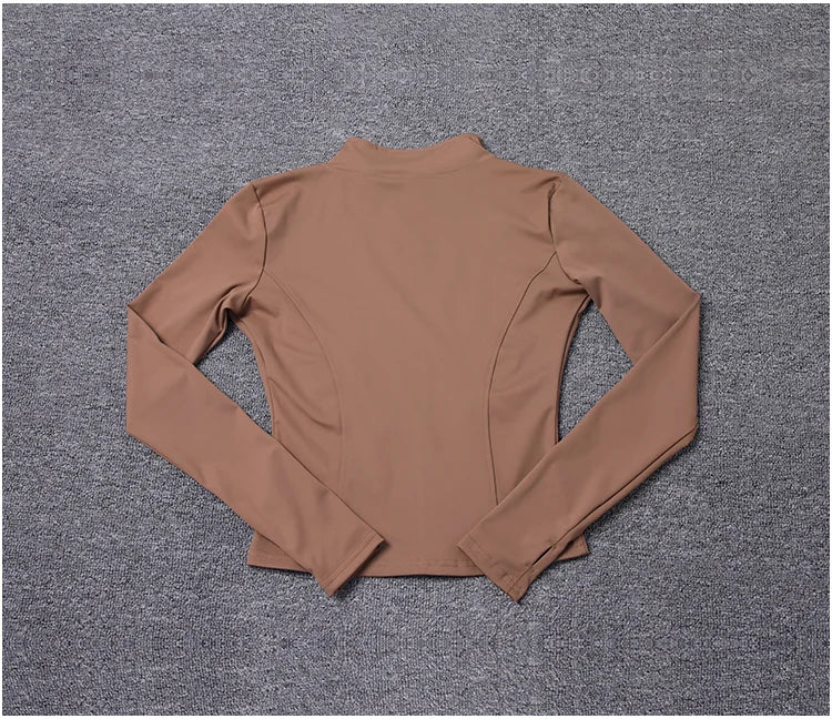 Chaqueta deportiva para mujer, camisa de manga larga, abrigo para hacer ejercicio, ropa de gimnasio, ropa deportiva para yoga