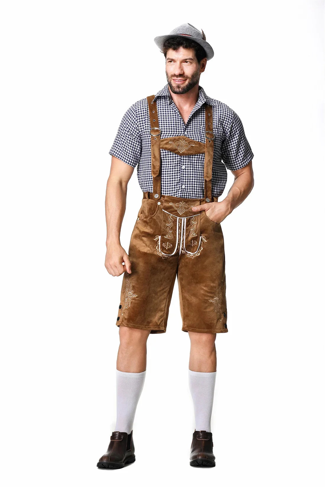 Male Lederhosen Oktoberfest Costumes Bavarian German Beer Festival Cosplay Carnival Halloween Party Outfit For Adult Men