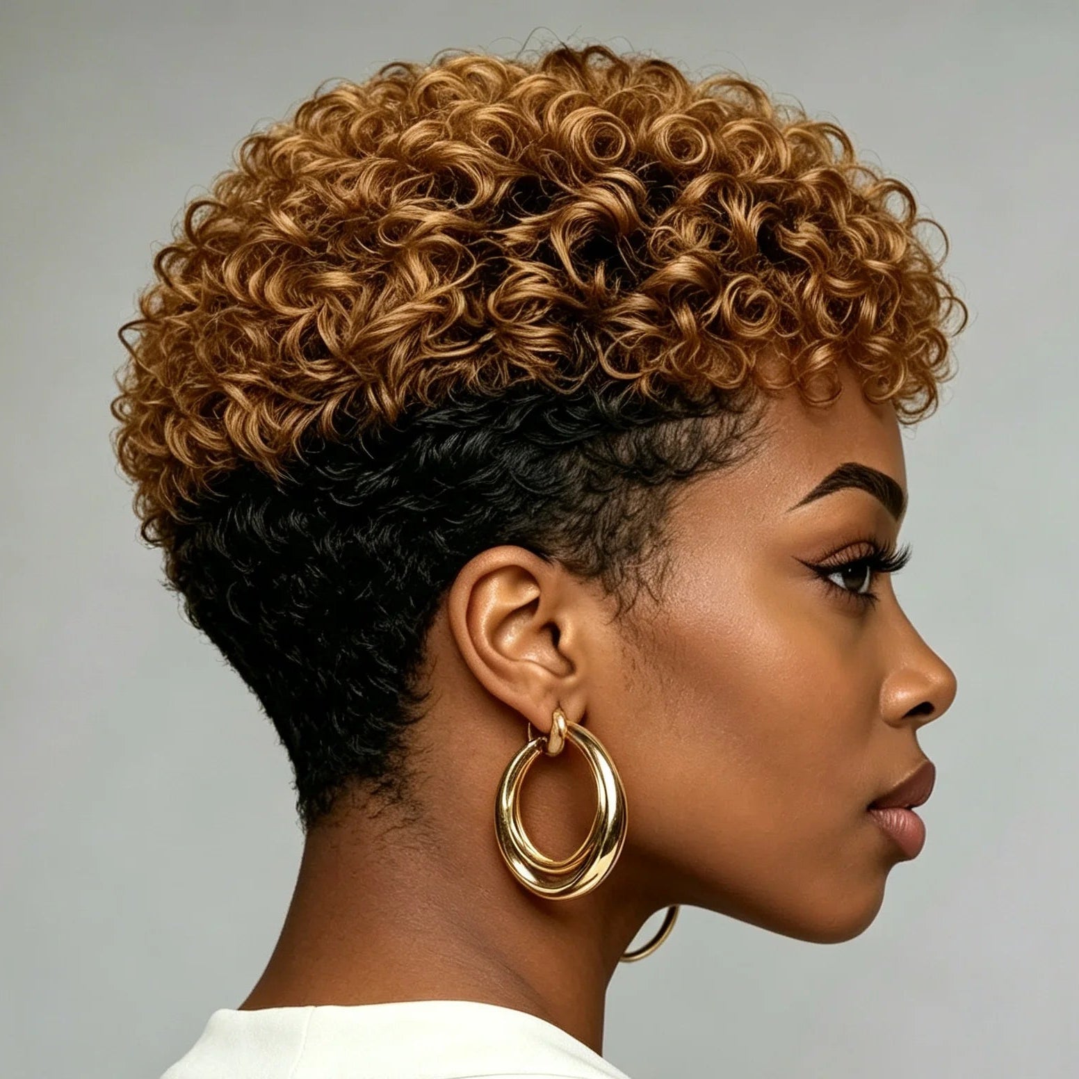 Honey Blonde Curly Pixie Wig