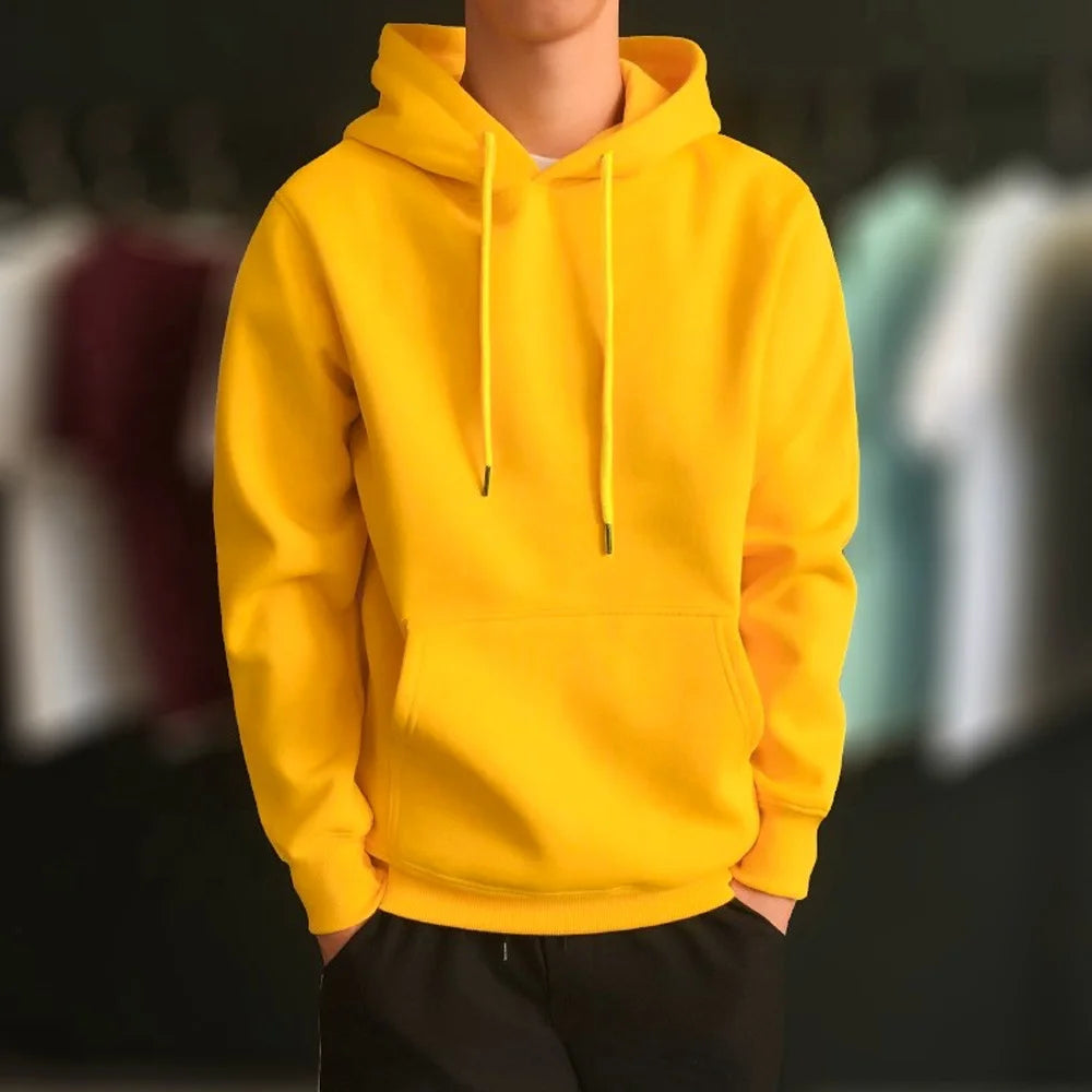 Sudadera con capucha para hombre, ropa de color sólido, negro, gris, rosa, azul, sudadera de lana, Hip Hop, sudadera con capucha, suéter con capucha para hombre, Tops casuales
