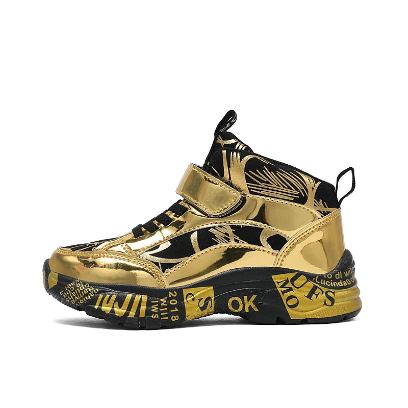 Golden Kids’ Sneakers – Sporty Style, Everyday Comfort