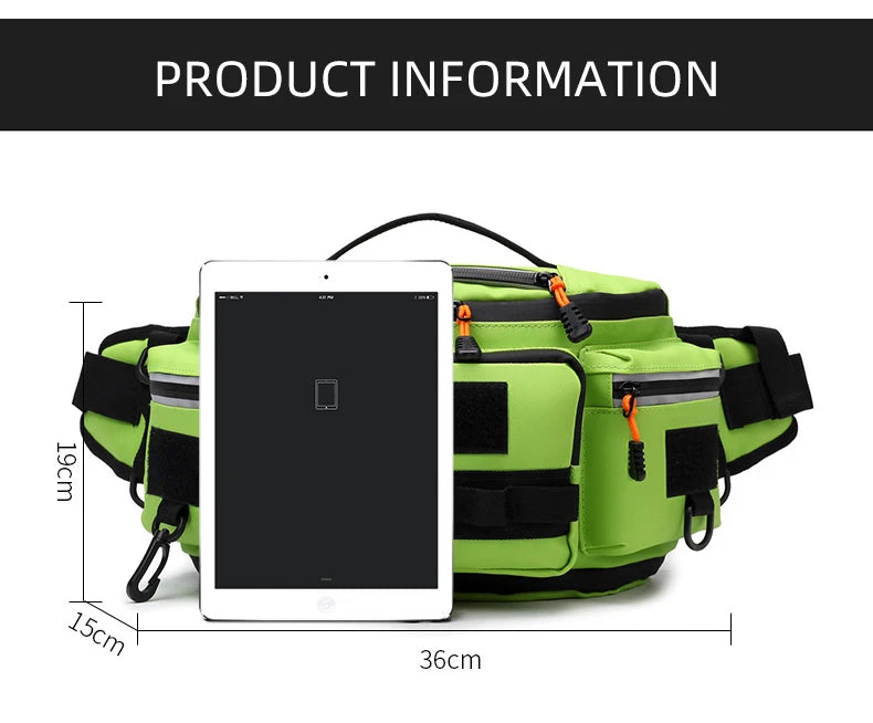 Riñonera para Señuelos de Pesca, Caja de Pesca Grande, Accesorios para Deportes al Aire Libre, Bolsa de Cinturón para Equipo de Pesca, Bandolera de Pesca con Múltiples Bolsillos