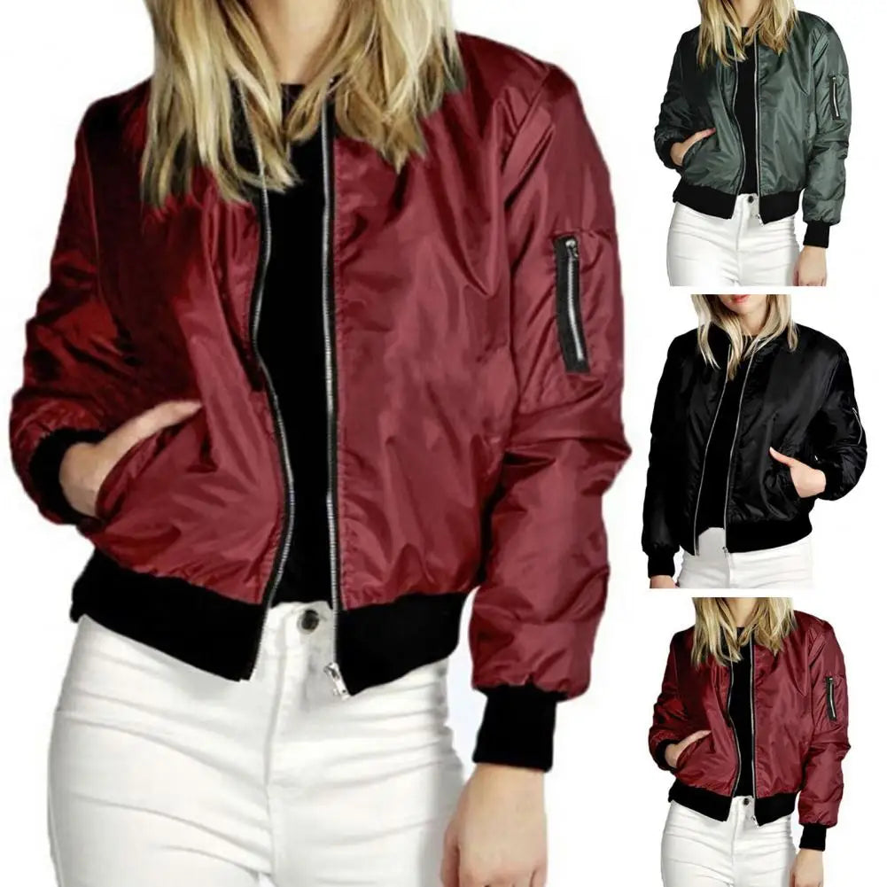 Stylish Winter Coat Loose Winter Jacket Stand Collar Pure Color Cardigan Women Spring Jacket Keep Warm