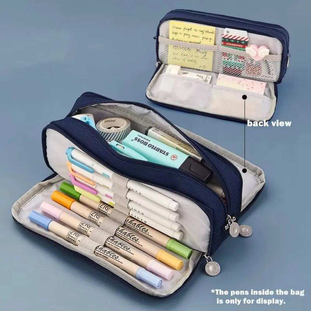 Trousse à crayons 3/4 compartiments multicouches grande capacité pour écoliers, compartiment transparent pour stylos