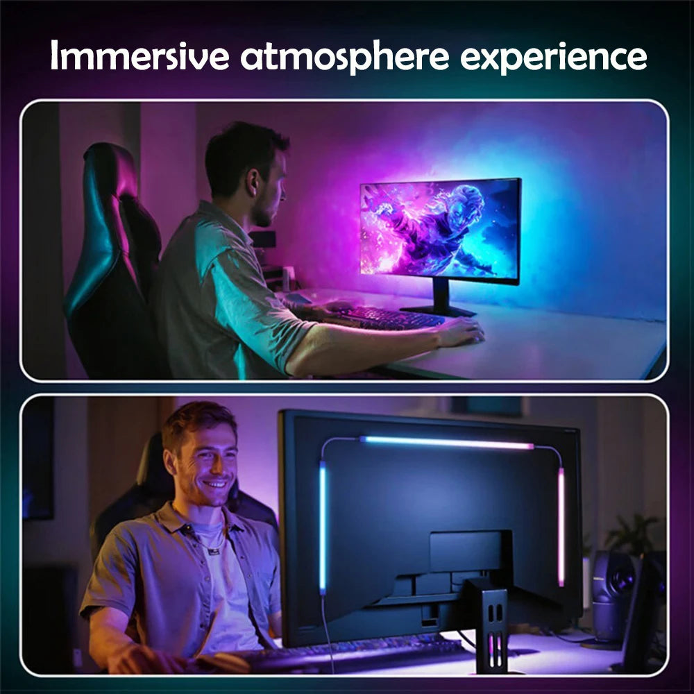 Bande lumineuse de jeu avec synchronisation, éclairage ambiant intelligent, rétroéclairage d'écran pour PC, contrôle intelligent, RGB, bricolage, fête, jeu