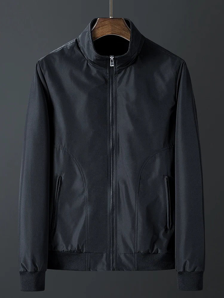 Men's Casual Jacket Spring Autumn New Comfortable Breathable Solid Color Stand Collar Outerwear Fashion Male Clothing