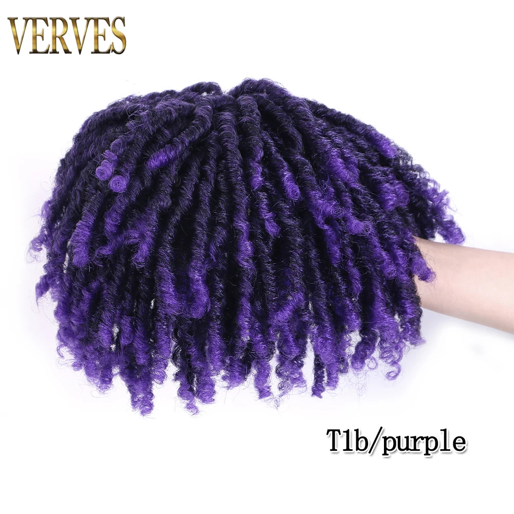 VERVES Dreadlocks Synthétiques Noirs Perruque Dreadlocks Demi-Clip Topper Tresses au Crochet 6 Pouces Courtes Perruque Femme Gris Marron