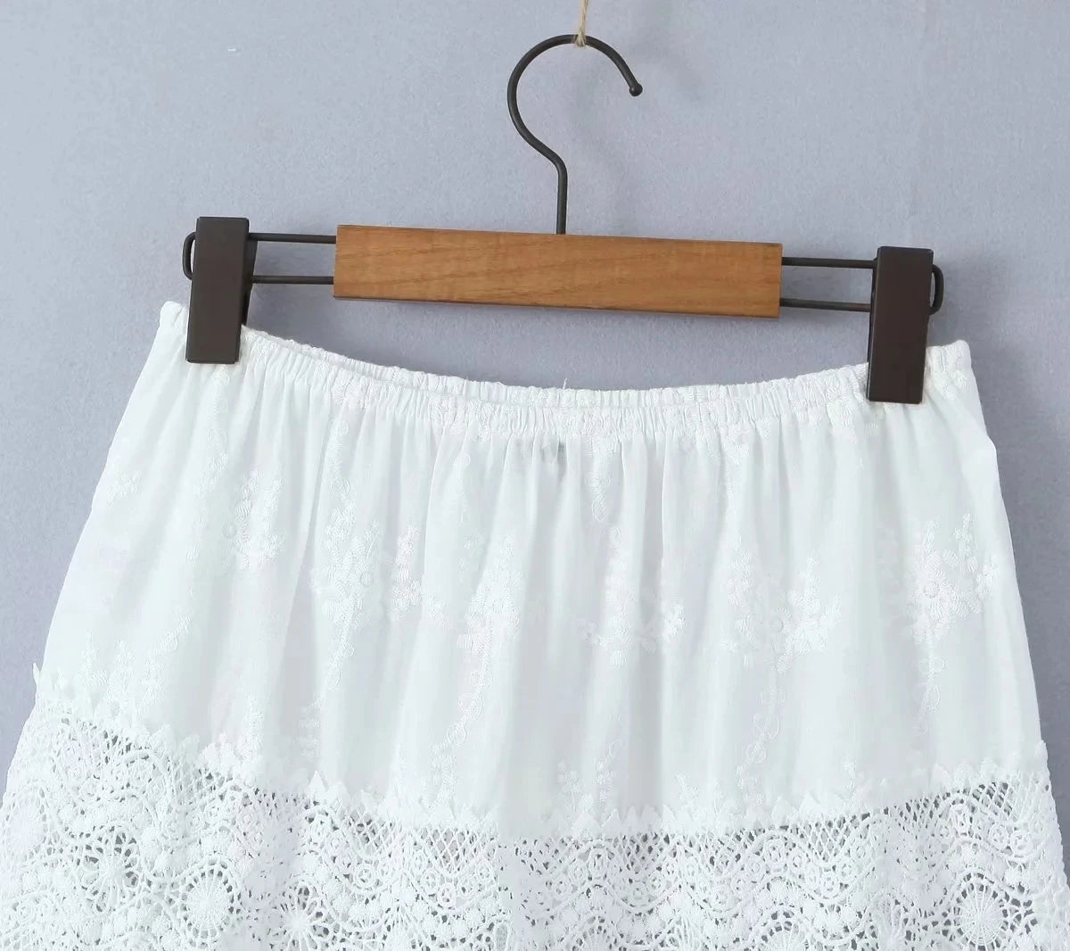 Conjunto de falda de encaje, vestido de verano para mujer, vacaciones en la playa, sexy, algodón, conjunto a juego, atuendos de primavera, blanco, 2 piezas, conjunto de vestidos de mujer 2025