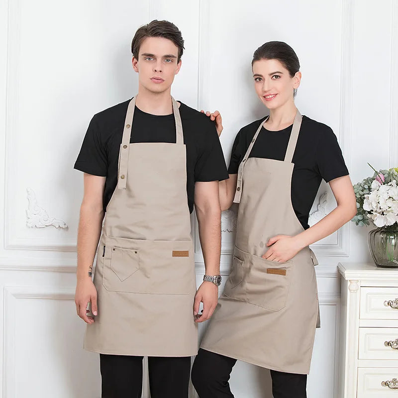 Nouveaux tabliers de cuisine tendance pour femmes et hommes, tabliers de travail pour chefs, pour grillades, restaurants, bars, boutiques, cafés, salons de beauté, studios de manucure, uniformes