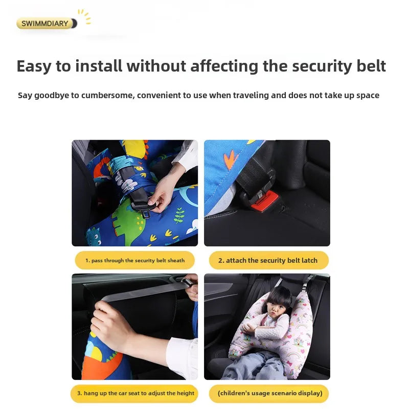 Almohada ergonómica para dormir en el coche para niños pequeños, con certificación de seguridad, soporte universal para el cuello para viajar