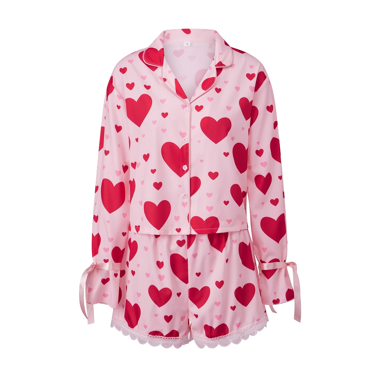 Heart Print Pajama Set