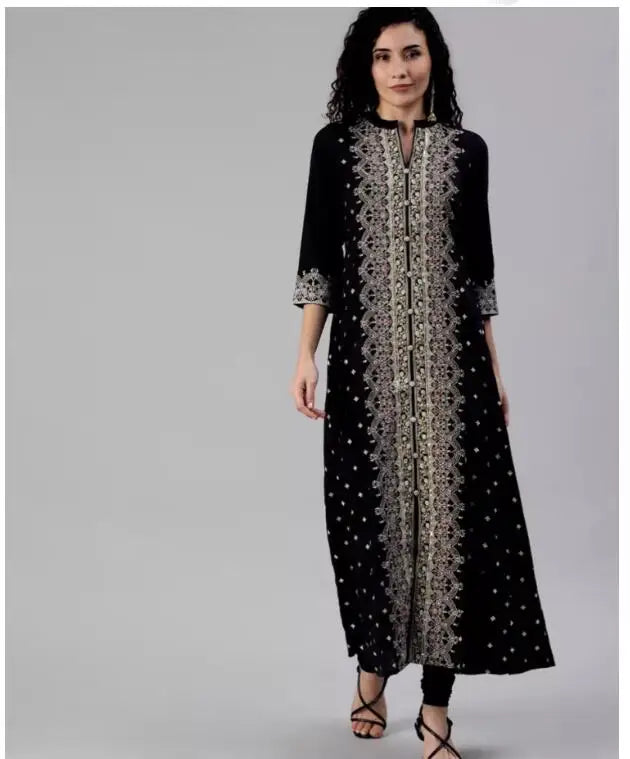 Black Pure Cotton Top, Indian Women's Clothing, Ethnic Style Clothing