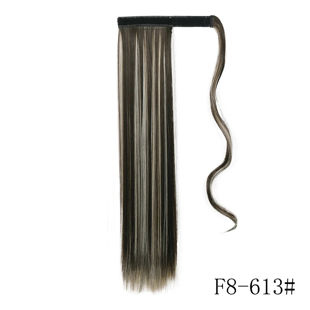 LISI GIRL Synthetic 22/34 Inches Wrap Ponytail Long Afro Curly Hair Extensions Hairpieces Pony Tail Fake Hair Heat Resistant