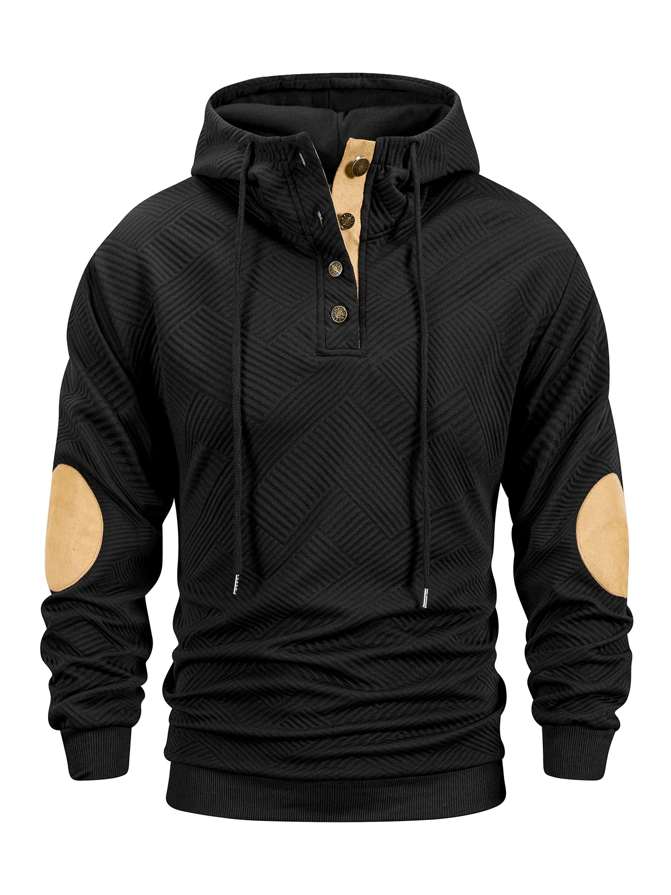 Sudadera con Capucha para Hombre, Cuello Alto, Manga Larga, Informal, de Punto, Otoño Invierno, Pulóver Casual Cómodo, Estilo Urbano