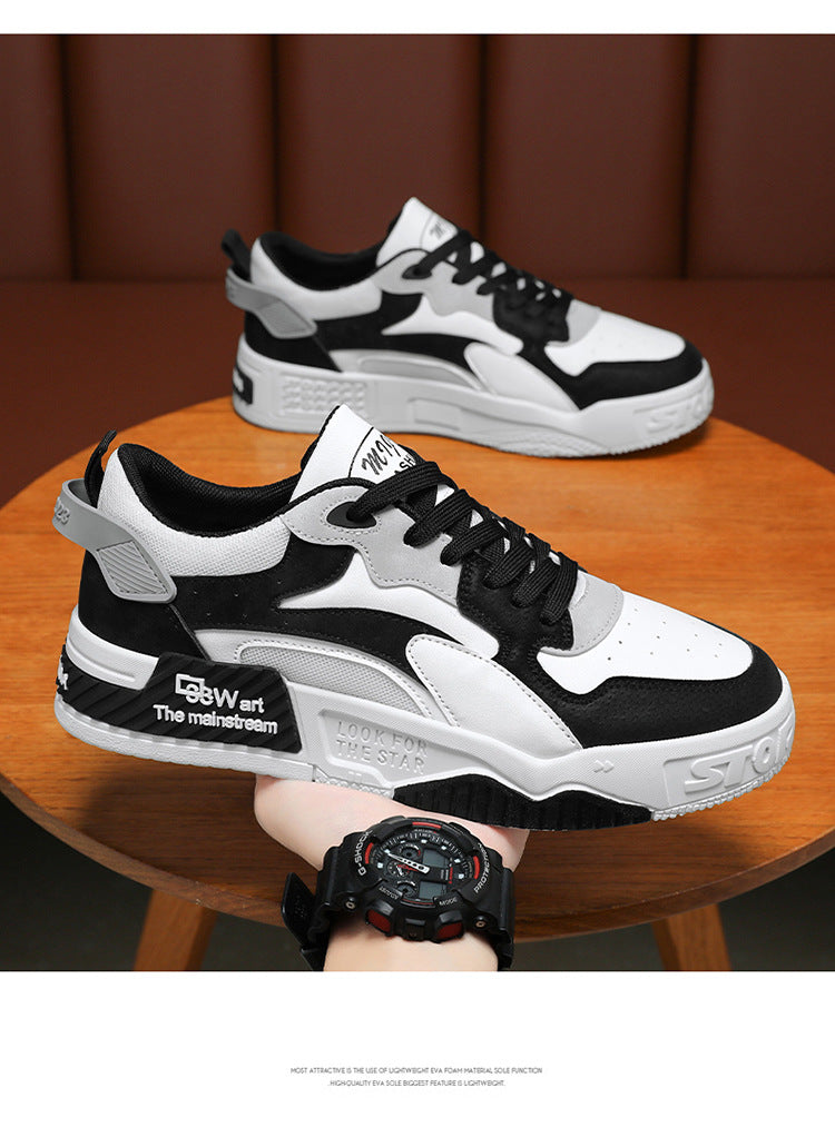 Zapatillas de hombre de otoño Novedad, calzado de plataforma cómodo para hombre, tendencia 2023, zapatillas vulcanizadas con cordones, zapatillas casuales blancas