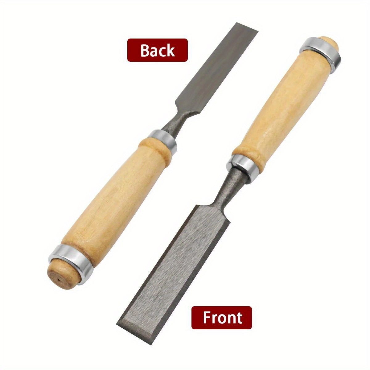 Juego de 4 cinceles para tallar madera de 8/12/16/20 mm, profesional para carpintería con herramientas ergonómicas para tallar madera, herramientas auxiliares de bricolaje